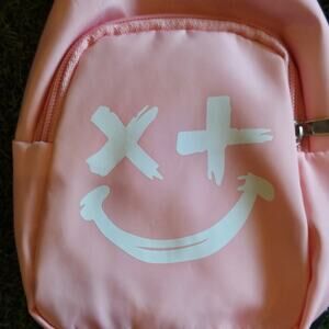 Purse Pink Happy Face Single Strap Small Backpack Bag